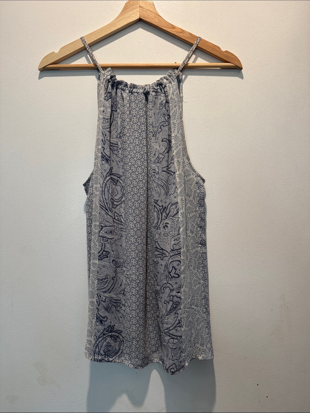 Joie Blue and Ivory Halter Camisole